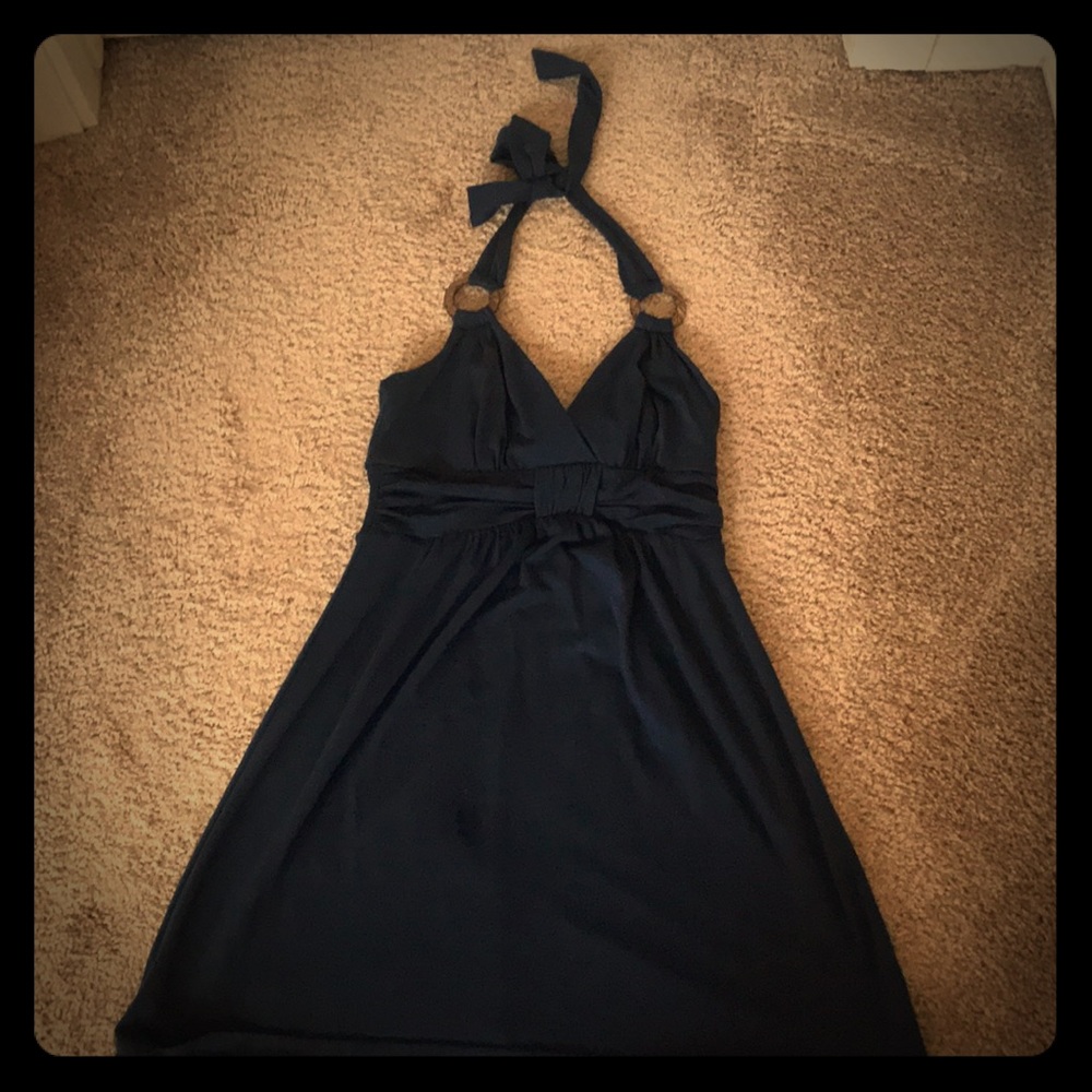 Halter sundress with wooden accents